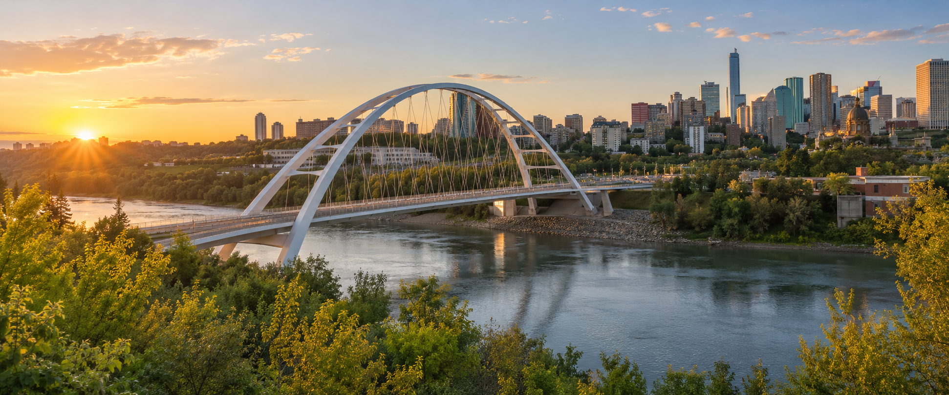 Walterdale Bridge and Edmonton river valley